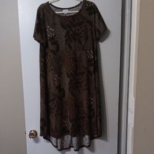 LuLaRoe Brown Patterned Dress